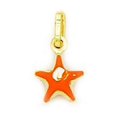 thumbnail image 1 of 14k Yellow Gold Orange Enamel Star Pendant - Measures 14x8mm, 1 of 2