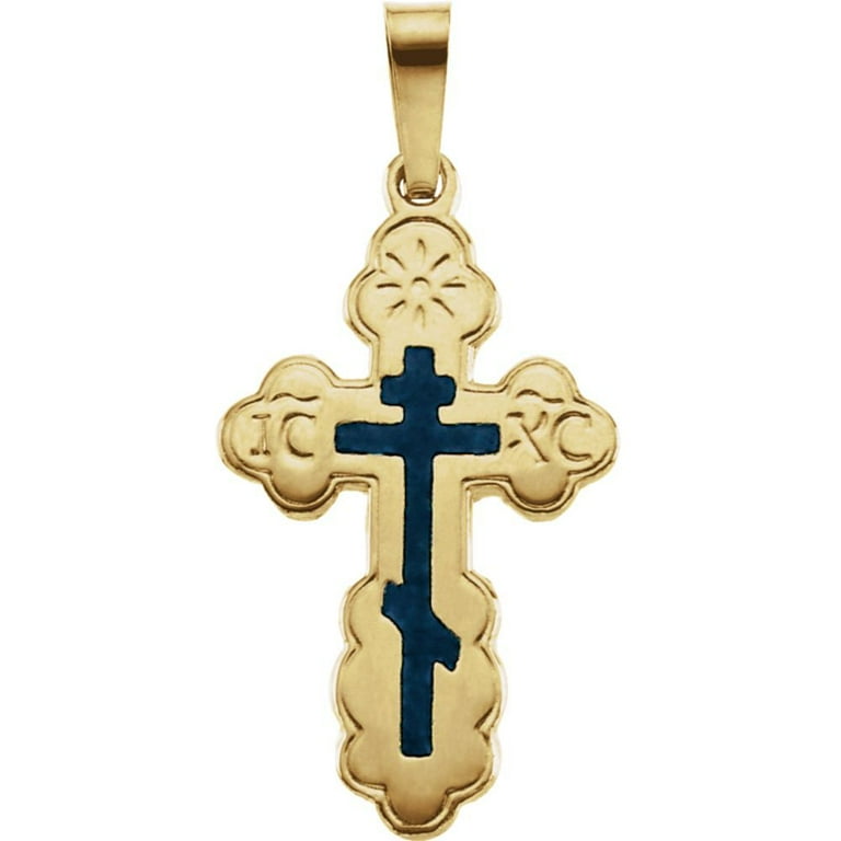Gold orthodox cross necklace sale