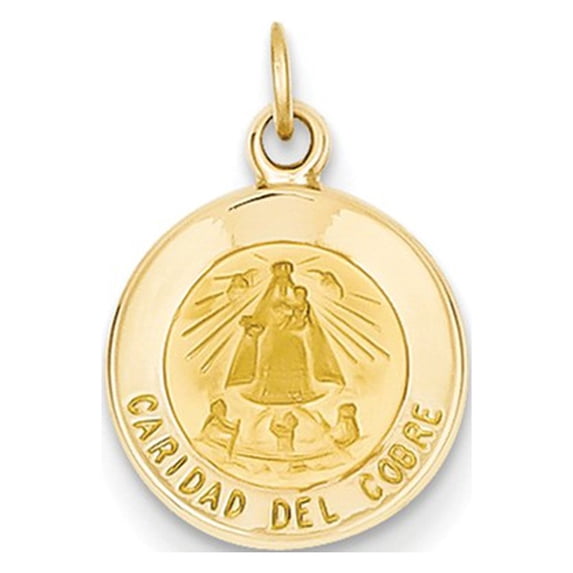 14k Yellow Gold Our Lady of Cuba Medal Charm