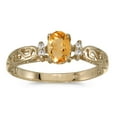 thumbnail image 1 of 14k Yellow Gold Oval Citrine And Diamond Filigree Ring, 1 of 2