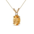 thumbnail image 1 of 14k Yellow Gold Oval Citrine And Diamond Pendant, 1 of 2