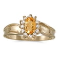 thumbnail image 1 of 14k Yellow Gold Oval Citrine And Diamond Ring, 1 of 1