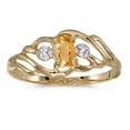 thumbnail image 1 of 14k Yellow Gold Oval Citrine And Diamond Ring, 1 of 2