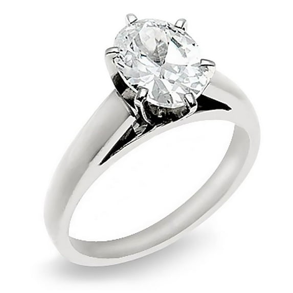 14k Yellow Gold Oval Cut Diamond Solitaire Ring 1.00 cttw. (G-H Color, SI Clarity) Size 11