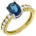 thumbnail image 1 of 14k Yellow Gold Oval Cut Sapphire & Diamond Engagement Ring 2.14 Carats, 1 of 1