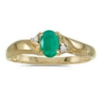thumbnail image 1 of 14k Yellow Gold Oval Emerald And Diamond Ring, 1 of 2