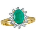 thumbnail image 1 of 14k Yellow Gold Oval Emerald And Diamond Ring, 1 of 2