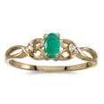 thumbnail image 1 of 14k Yellow Gold Oval Emerald And Diamond Ring, 1 of 1