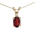 thumbnail image 1 of 14k Yellow Gold Oval Garnet And Diamond Filagree Pendant, 1 of 1