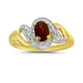 thumbnail image 1 of 14k Yellow Gold Oval Garnet And Diamond Swirl Ring, 1 of 6