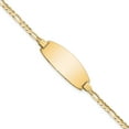 thumbnail image 1 of 14K Solid Yellow Gold Oval Figaro Link Name Bar Identification ID Bracelet, 1 of 3