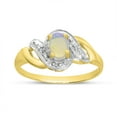 thumbnail image 1 of 14k Yellow Gold Oval Opal And Diamond Swirl Ring, 1 of 6