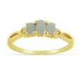 thumbnail image 1 of 14k Yellow Gold Oval Opal And Diamond Three Stone Ring, 1 of 6