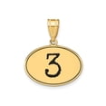 thumbnail image 1 of 14k Yellow Gold Oval Pendant with Rustic Number 3, Unisex Numerology Charm Necklace for Men or Women, Minimalist Symbolic Jewelry for Personal Meaning or Lucky Number, 1 of 3