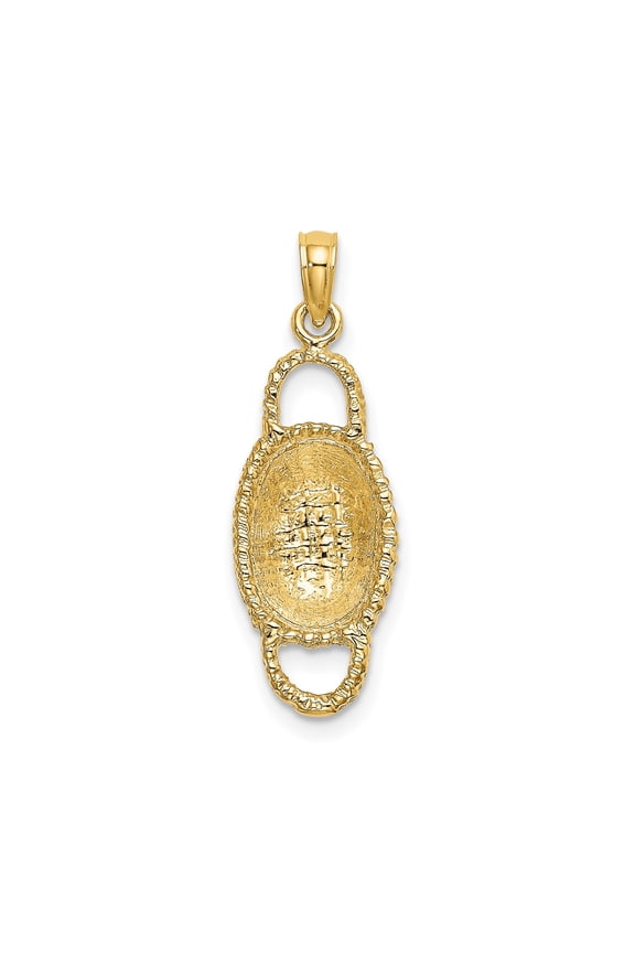 14k Yellow Gold Oval Pendant with Textured Edge and Hebrew Script, Jewish Religious Amulet Necklace for Women or Unisex Spiritual Charm