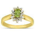 thumbnail image 1 of 14k Yellow Gold Oval Peridot And Diamond Ring, 1 of 6