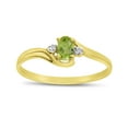 thumbnail image 1 of 14k Yellow Gold Oval Peridot And Diamond Ring, 1 of 7