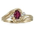 thumbnail image 1 of 14k Yellow Gold Oval Rhodolite Garnet And Diamond Ring, 1 of 2