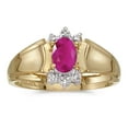 thumbnail image 1 of 14k Yellow Gold Oval Ruby And Diamond Ring, 1 of 2
