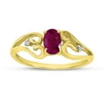 thumbnail image 1 of 14k Yellow Gold Oval Ruby And Diamond Ring, 1 of 6
