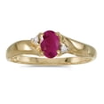 thumbnail image 1 of 14k Yellow Gold Oval Ruby And Diamond Ring, 1 of 2