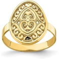 thumbnail image 1 of 14k Yellow Gold Oval Shield w/Double Hearts Ring - Ring Size 7.0, 1 of 8