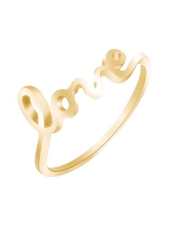 14k Yellow Gold Over Sterling Silver Love Promise Ring