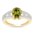 thumbnail image 1 of AFFY 1.57CT Simulated Green Peridot & Topaz Solitaire Engagement Ring in 14k Yellow Gold over Silver-10, 1 of 3