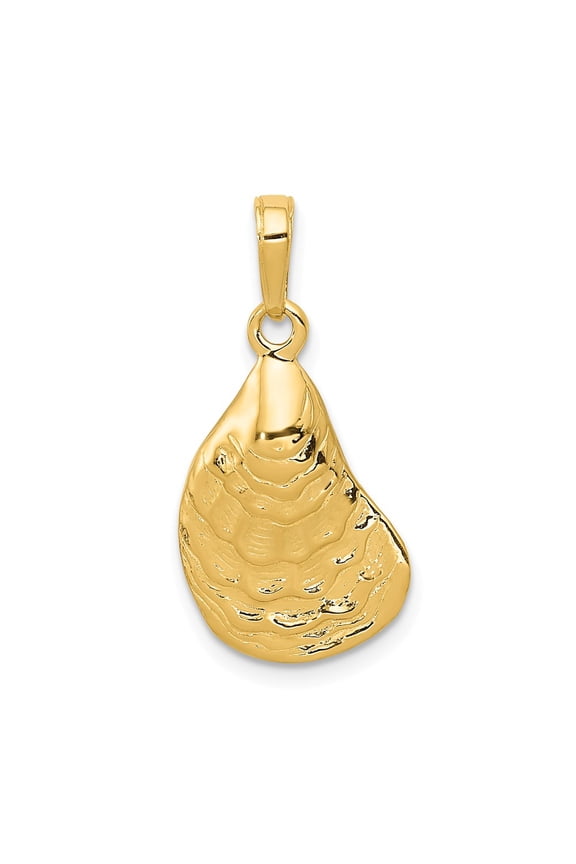 14k Yellow Gold Oyster Shell Pendant