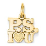 14k Yellow Gold P.S. I Love You Charm