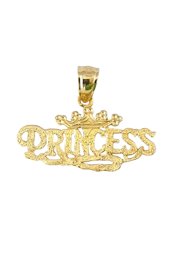 14k Yellow Gold PRINCESS Pendant / Charm, Made in USA