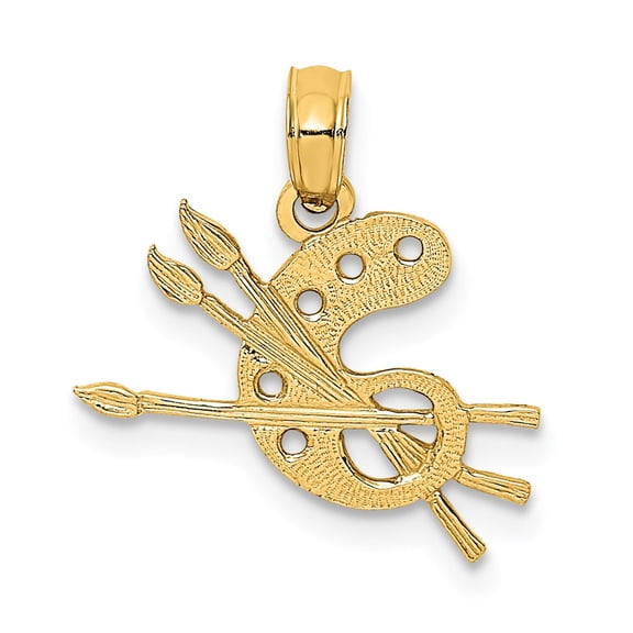 14k Yellow Gold Paint Pallet Charm Pendant