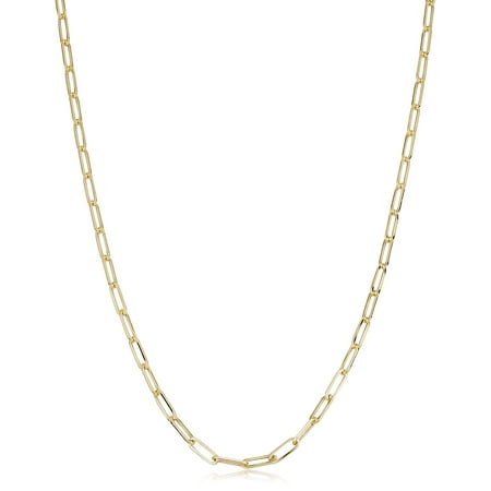 Au Naturale 14k Yellow Gold Paperclip Link Chain Necklace (2.5 mm, 36 inch) | Jewelry for Women