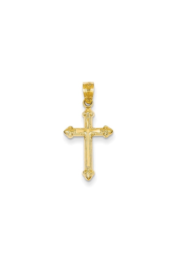 14k Yellow Gold Passion Cross Pendant - .7 Grams - Measures 25x12mm Wide