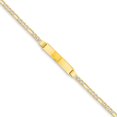 thumbnail image 1 of 14k Yellow Gold Pave Figaro ID Bracelet - 3.4 Grams - 7 Inch - 3.25mm - Lobster Claw, 1 of 1