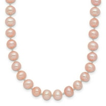 14k Yellow Gold Pearl clasp 5 5.5mm Pink Freshwater Onion Freshwater Cultured Pearl Necklace 18 Inch - Pendant Necklace