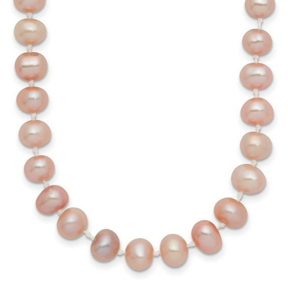 14k Yellow Gold Pearl clasp 6 6.5mm Pink Freshwater Onion Freshwater Cultured Pearl Necklace 20 Inch - Pendant Necklace