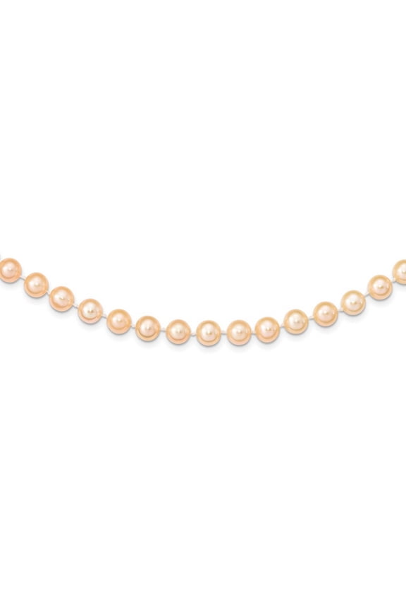 14k Yellow Gold Pearl clasp 8 9mm Pink Near Round Freshwater Cultured Pearl Necklace 18 Inch - Pendant Necklace for Wome