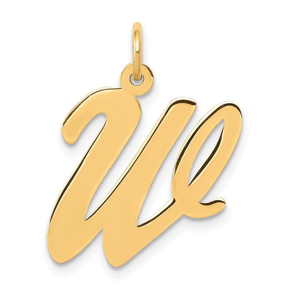 14k Yellow Gold We Pendant Necklace Charm for Women or Unisex, Polished Cursive Script Symbolizing Unity and Love, Elegant Sentimental Jewelry for Couples