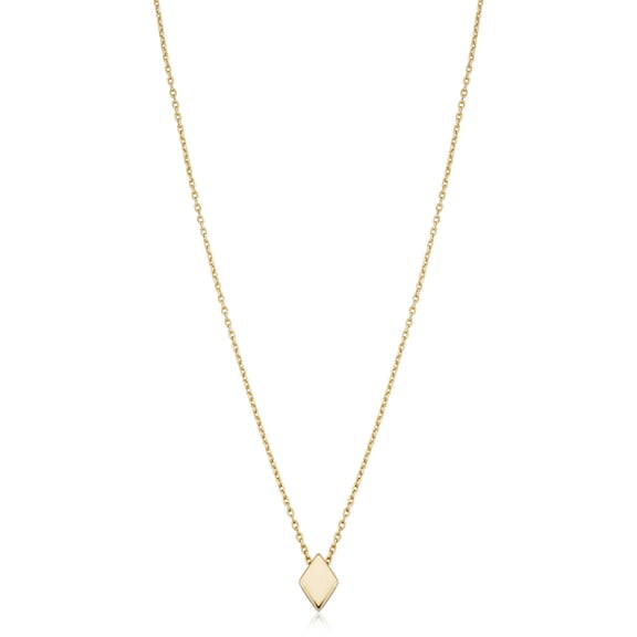Au Naturale 14k Yellow Gold Petite Charm Pendant Adjutsable Length Cable Chain Necklace