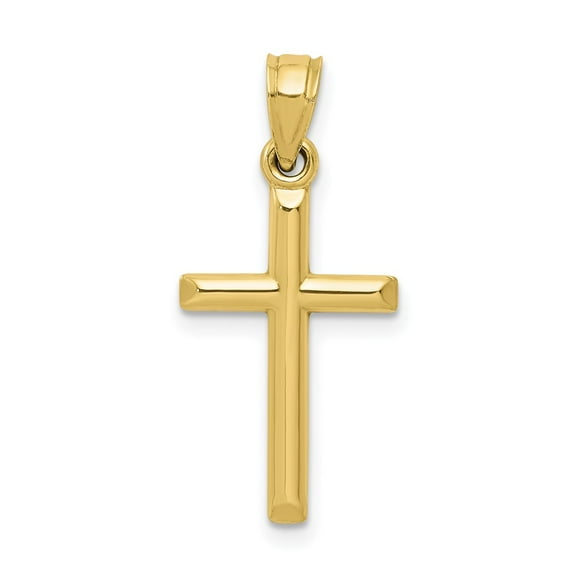 Amanda Rose Collection 14k Yellow Gold Petite Cross Pendant Charm- No Chain