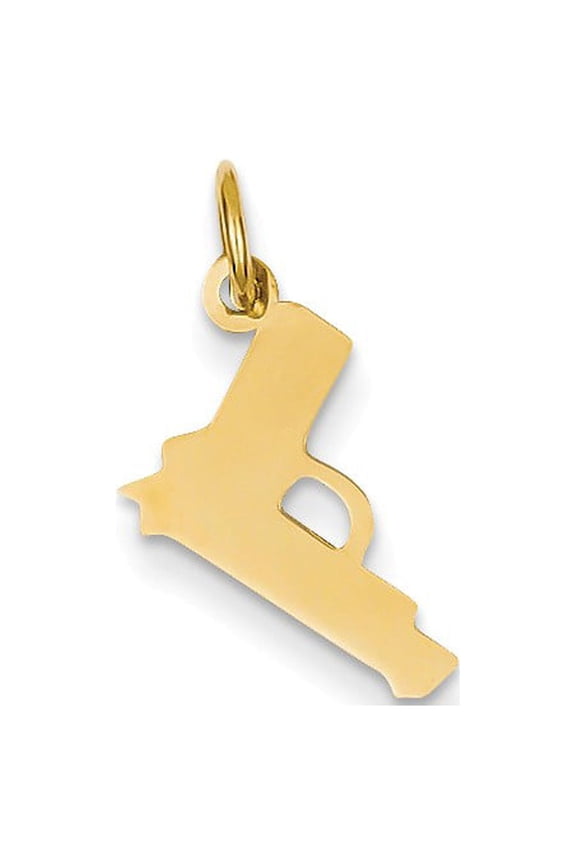 14k Yellow Gold Pistol Charm