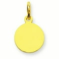 thumbnail image 1 of 14k Yellow Gold Plain .009 Gauge Circular Engraveable Disc Charm - .3 Grams - Measures 17x10mm Wide, 1 of 1