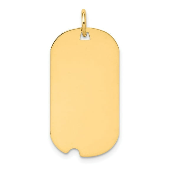 14k Yellow Gold Plain .009 Gauge Engraveable Dog Tag w/Notch Disc Charm Pendant