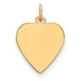thumbnail image 1 of 14k Yellow Gold Plain .009 Gauge Heart Engravable Disc Charm, 1 of 3