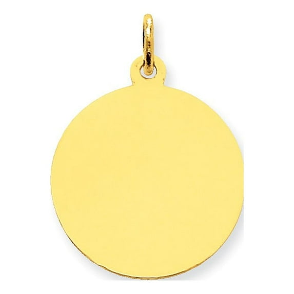 14k Yellow Gold Plain .011 Gauge Circular Engravable Disc Charm