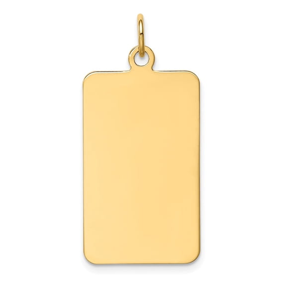 14k Yellow Gold Plain .011 Gauge Rectangular Engravable Disc Charm