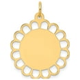 thumbnail image 1 of 14k Yellow Gold Plain .013 Gauge Engravable Flower Disc (20x27mm) Pendant / Charm, 1 of 2