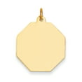 thumbnail image 1 of 14k Yellow Gold Plain .013 Gauge Engravable Octagonal Disc Charm Pendant, 1 of 2