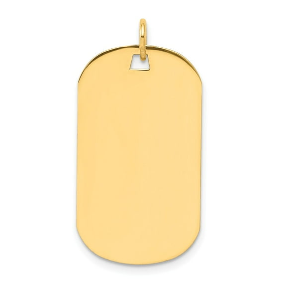 14k Yellow Gold Plain .013 Gauge Engraveable Dog Tag Disc Charm Pendant